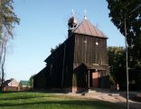 Drewniany kościół w Marcinkach gm.Kobyla Góra -widok od strony wejścia