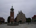 Rynek, fasada kościoła św. Jana Chrzciciela w Proszowicach